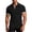 Black, variant on Shirts for Men Casual Solid Color Matching Jacquard Buttons Short Sleeve Turtleneck Polo Top Khaki XXL