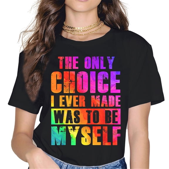 Women Tops Rainbow Love Quote Pride T-Shirt LGBTQ Gay & Lesbian Pride Month Shirt Casual Short Sleeve Crew Neck Shirts Gift Tee Black 4X-Large