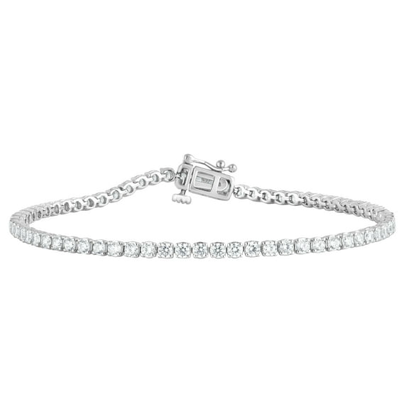 Unique Moments Women's 3 Carat T.W. Round Lab Grown Diamond Tennis Bracelet Sterling Silver