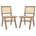 thumbnail image 2 of SAFAVIEH Couture Hattie Contemporary Rattan Solid Dining Chair, Brown (Set of 2), 2 of 13