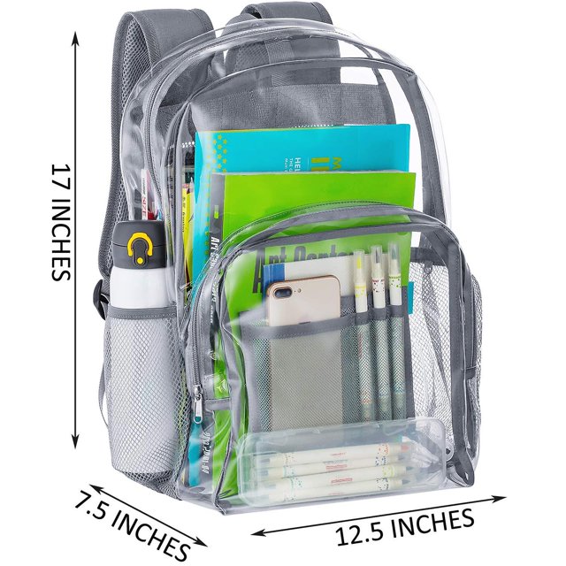 Mochila transparente Mochila transparente de PVC resistente. Afortunado Sencillez