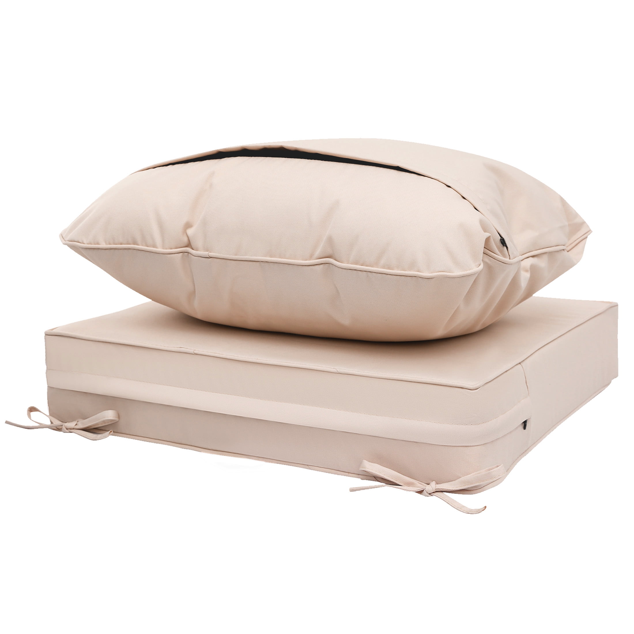 24 x 24 Waterproof Outdoor Deep Seat Cushion for Patio Furniture Cushion Replacement, Peachy Tan