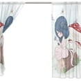thumbnail image 4 of Coolnut 2PCS Cute Girl with Butterfly Sheer Gauze Door Curtains, 78"x55" Window Curtain Drapes for Living Room Kids Bedroom Window Treatment, 4 of 4