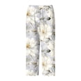 thumbnail image 4 of Puliio Womens Capri Pants Flower Print Elastic Waist With Pocket Trouser Soft Loose Fashion Pants, 4 of 5