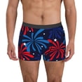 thumbnail image 1 of Fotbe Red White Blue Fireworks Calzoncillos Tipo Boxer con Bolsa de Soporte Total para Hombre, X-Temp Fresco, Transpirable y de Secado Rápido-Medium, 1 of 5