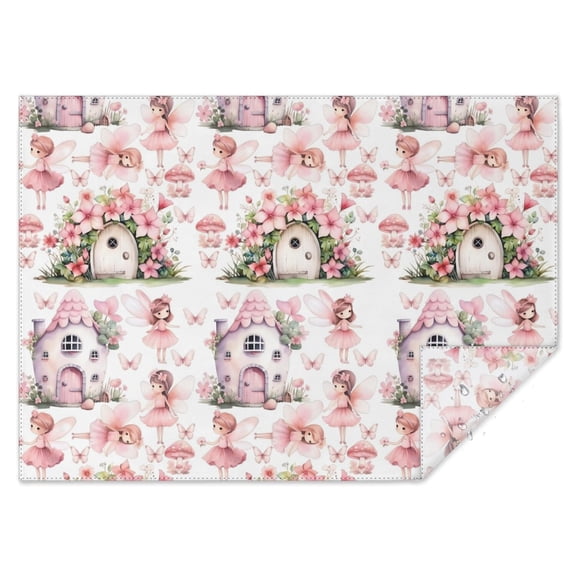 Fairy Princess Mushroom Pattern Rectangle Tablecloth 60"x84",Waterproof Polyester Rectangle Table Cloth, Wipeable Spillproof Polyester Tablecloth for Dining, Camping, Indoor and Outdoor