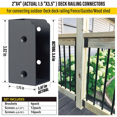 thumbnail image 4 of Stainless Steel 2 X 4Inch(Actually 1 ½ X 3 ½Inch) Deck Railing Connector,for Deck Railing, Handrail, Barn and Beam End,C, 4 of 4