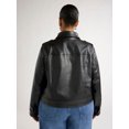 thumbnail image 3 of Scoop Women's and Women's Plus Faux Leather Cargo Pocket Jacket, Sizes XS-4X, 3 of 5