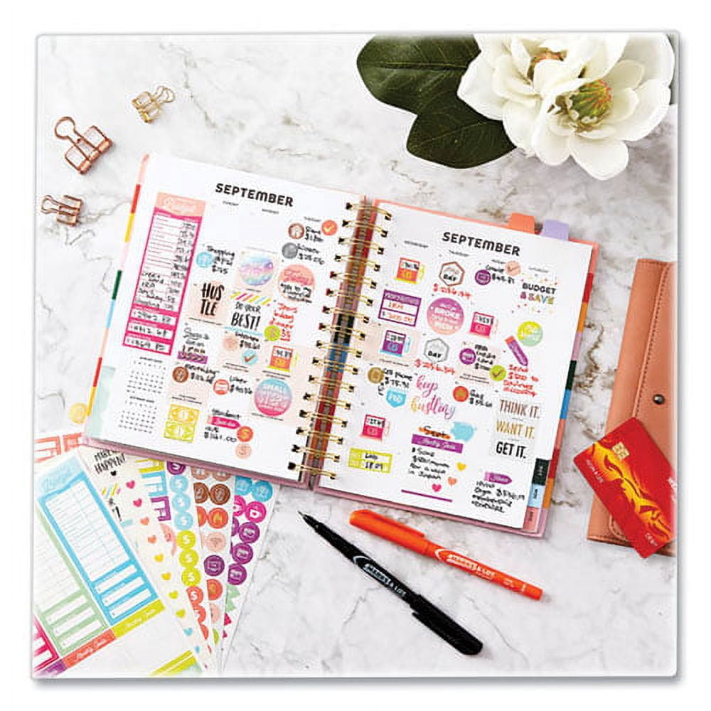 Budgeting Planner Stickers, Budget Theme, Assorted Colors, 1,224/pack | Bundle of 2 Packs