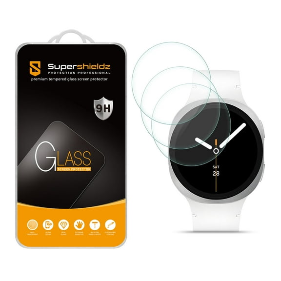 (3 Pack) Supershieldz Designed for Samsung Galaxy Watch 8 (40mm) Tempered Glass Screen Protector, Anti Scratch, Bubble Free