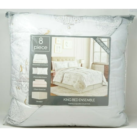 Sunham Chandelier Cursive Print 8-Pc. Reversible Comforter Set - KING ...