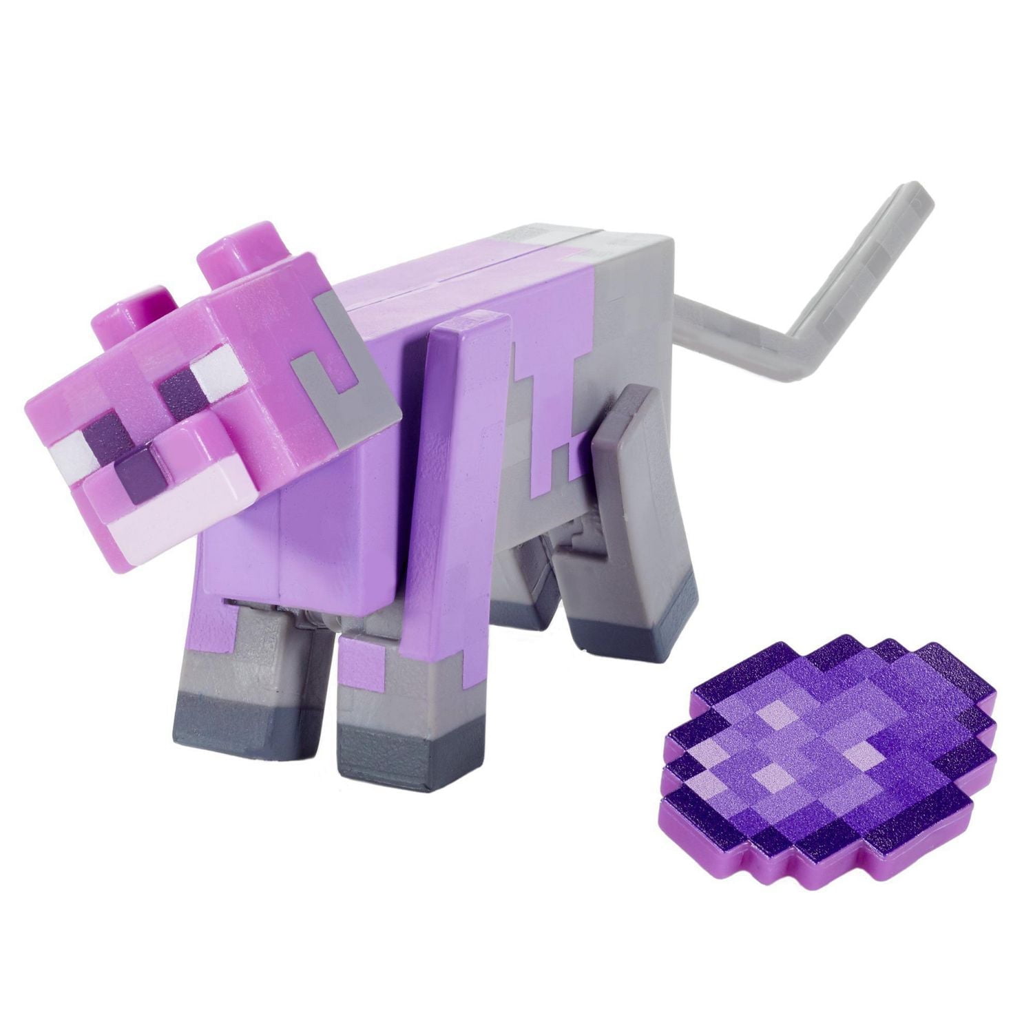 Figurine Création de Biomes Dyed Cat Minecraft, personnages pixelisés authentiques inspirés du jeu vidéo