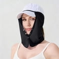 thumbnail image 2 of Black Unisex Sun Protection Neck Gaiter Detachable UPF 50+ Breathious Quick Dry Adjustable Sun Shade for Baseball Cap Outdoor Hiking Fishing,Size Free Size, 2 of 5