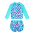 thumbnail image 6 of Esho 3T-4T Toddler Little Girls Summer Rash Guards Swimsuit Long Sleeve Swim Shirts + Swim Shorts 2Pcs Bathing Suit, 6 of 8