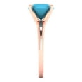 thumbnail image 3 of 2.5 ctw Solitaire Anniversary Ring for Women | Round Cut Simulated Turquoise | Hyperallergenic Solid 18K Rose Gold, 3 of 5