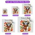 thumbnail image 5 of Hello Fall Shih Tzu Scarf Welcome Autumn with Leaves Pumpkins Cutout Transfer Sticker Lion Dog Lover Gifts Transparent Decal Art Decor - 00011, 5 of 5