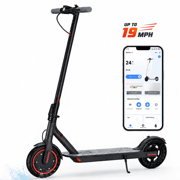 350W Foldable Electric Scooter for Adults, 8.5" Solid Tire 19mph , 21- Miles Range, Lightweight Commuting E Scooter with APP Control
