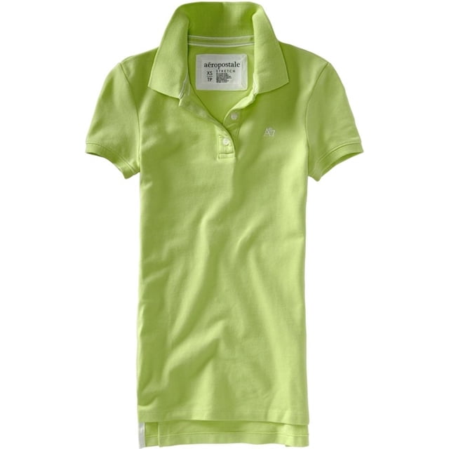 Aeropostale Womens Uniform A87 3 Button Polo Shirt, Verde, X-Large