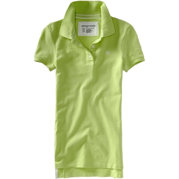Aeropostale Womens Uniform A87 3 Button Polo Shirt, Verde, X-Large