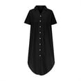 thumbnail image 5 of Zpanxa Sundresses for Women, Casual Dresses for Women, Ladies Fashion Loose Temperament Casual Solid Color Button Mid-length Dress, 5 of 6