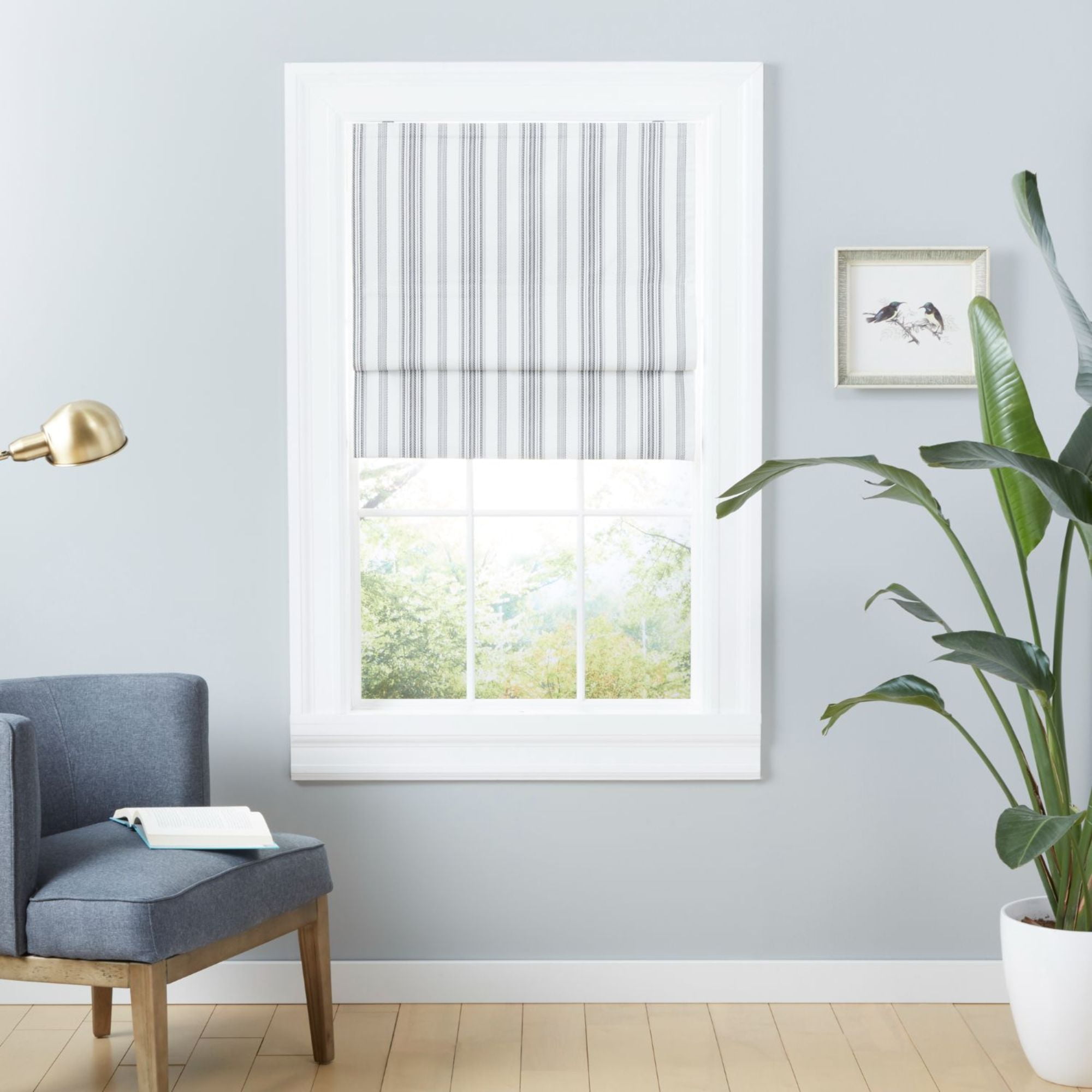 Exclusive Home Ricardo Total Blackout Roman Shade, 27"x64", Black