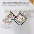 thumbnail image 4 of Yayeee Oven Mitts and Pot Holder Set of 2 Heat Resistant Kitchen Gloves Baking Hot Pad, Flowers Pattern, 4 of 5