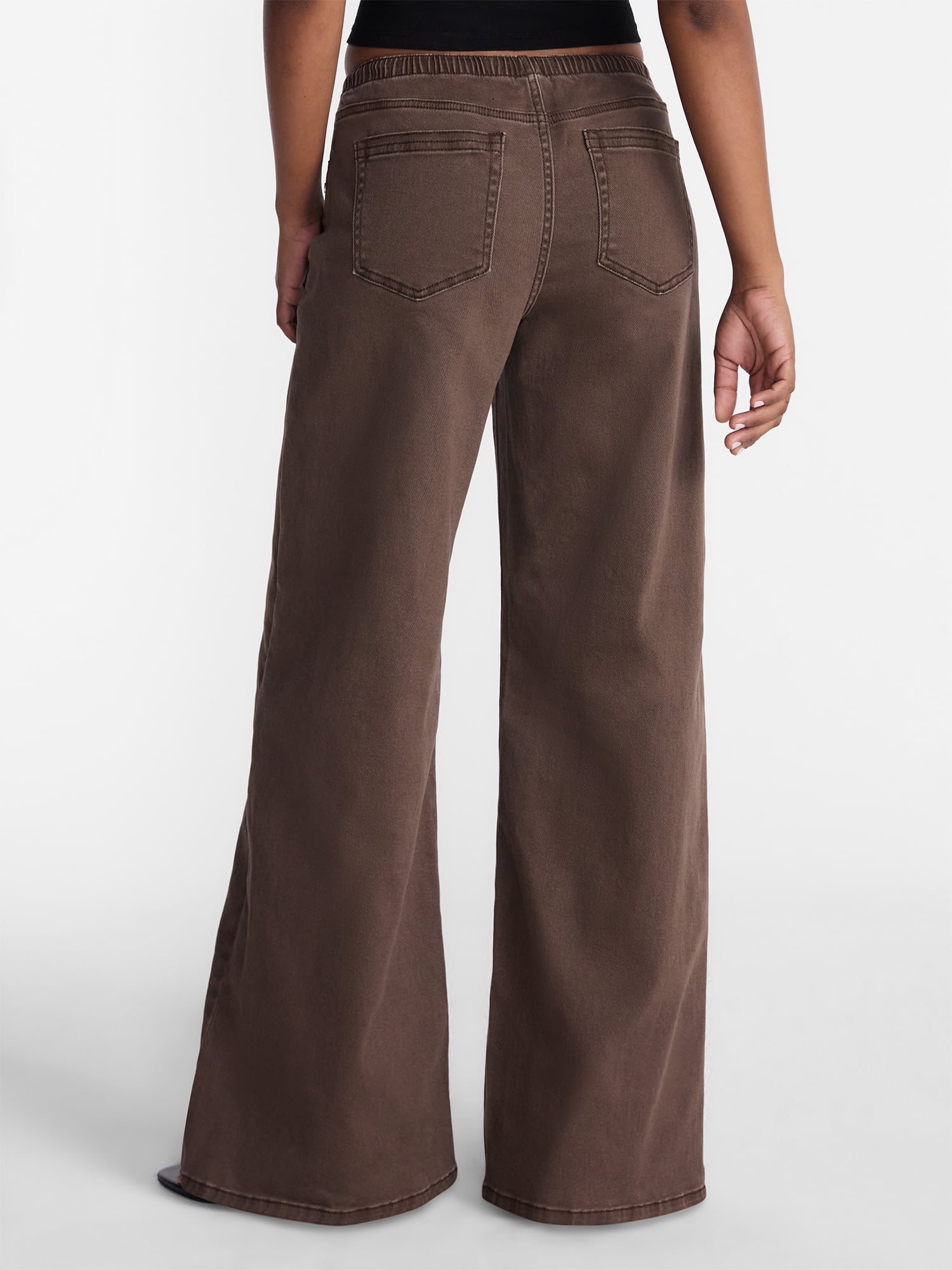 No Boundaries Drawstring Grommet Wide Leg Jeans, 30" Inseam, Women's and Women's Plus 1X-4X
