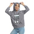 thumbnail image 2 of Cat Dog Pouch Hoodie Pet Carrier Sweatshirt Large Pocket Pullover Shirt for Women Animal Holder Cute Tops, 2 of 6