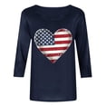thumbnail image 4 of Vetsdori Summer T Shirts for Women 3/4 Sleeve Plus Size American Flag Pullover July 4th Graphic Red White and Blue Independence Day,Casual Crew Neck Juniors Tops, 4 of 5
