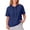 Navy, variant on Women's Short Sleeve Hoodie Tops Casual Loose Fit Pullover Sweatshirts Soft Lightweight Fall Winter Daily Wear by Yigetop Black L