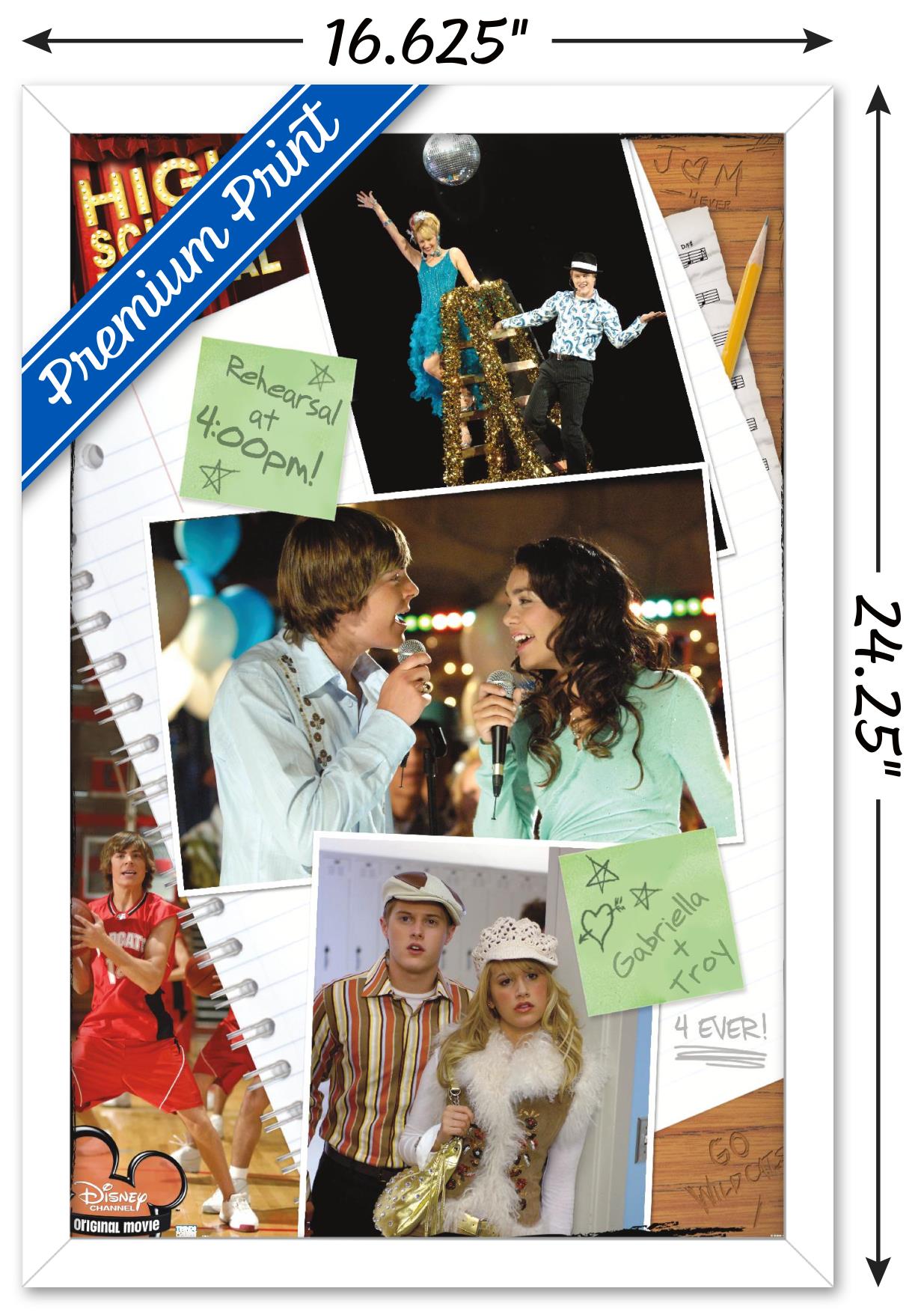 High School Musical - Group Wall Poster, 14.725" x 22.375" Framed