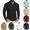 Beige, variant on Men Vertical Texture Chest Pocket Long Sleeve Shirt Classic Collar Two Button Placket Breathable Knit Business Golf Daily Tops Yellow S