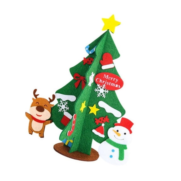 Handcrafted Assembly Fabric Christmas Tree Desktop Decoration With Removable Decorations Ornaments For Festives Season