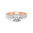 thumbnail image 3 of 2 Carat IGI Certified Radiant Shape Lab Grown Diamond Engagement Ring | 14K Rose Gold | Danica Side Oval Diamond Eternity Lab Diamond Ring | FG-VS1-VS2 Quality Friendly Diamonds, 3 of 5