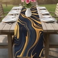 thumbnail image 5 of Abstraction Marble Texture Pattern Table Runner 70 Inches Long,Kitchen Dining Tablerunners Gold Striped Linen Table Runners Dresser Scarves for Home Dinner Wedding Holiday Party Decor, 5 of 9