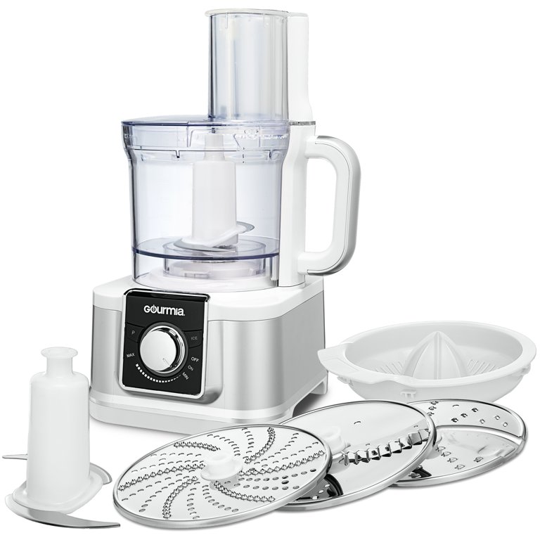 gourmia gr1100n gourmet grade 14 cup food processor ultra quiet powerful  heavy duty motor, white