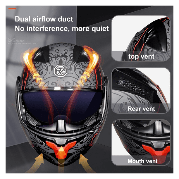 Bluetooth Modular Motorcycle Helmet DOT Approved Full Face Motorcycle Helmet  Street Helmet with Flip Up Anti-Fog Double Helmet Dual Speaker with  Microphone for Adult Men and Women,D,XXL - Walmart Business Supplies