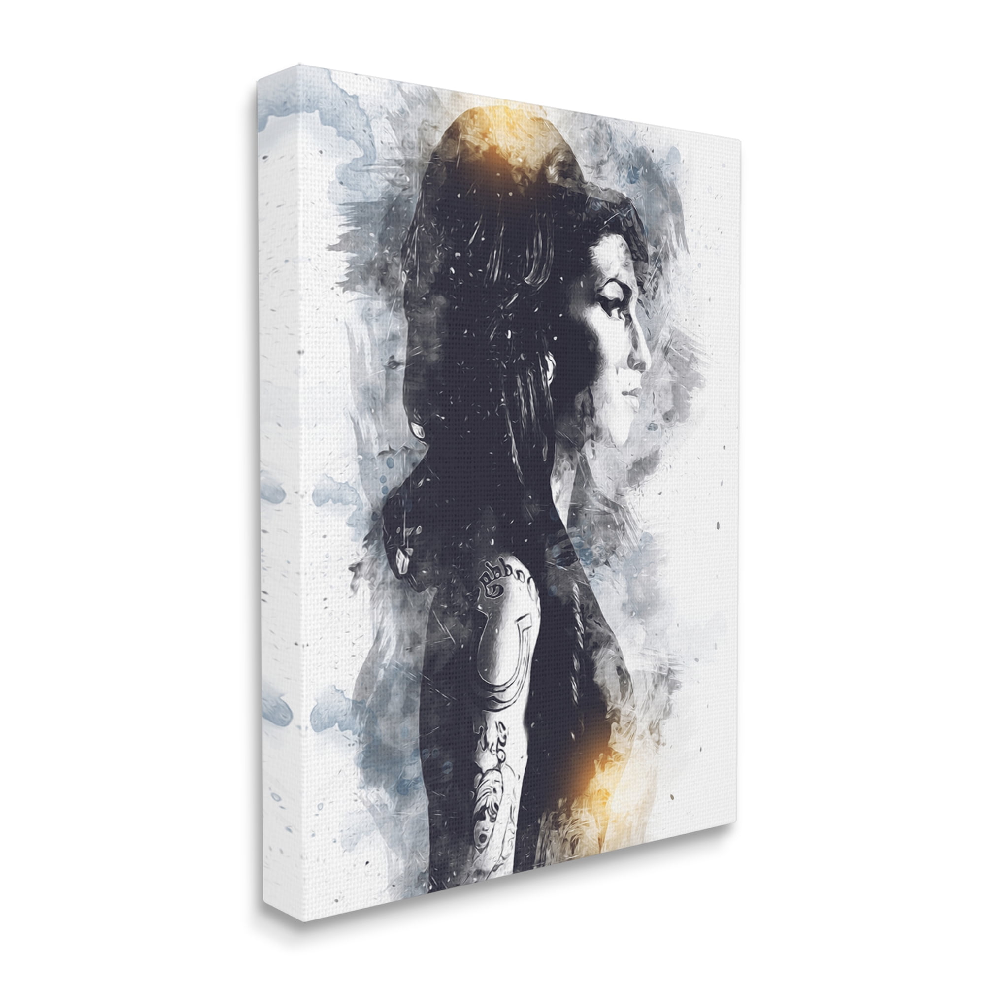 Stupell Industries Amy Winehouse Modern Abstract Pattern Portrait Famous Figure, 36 x 48, Design by Birch&Ink