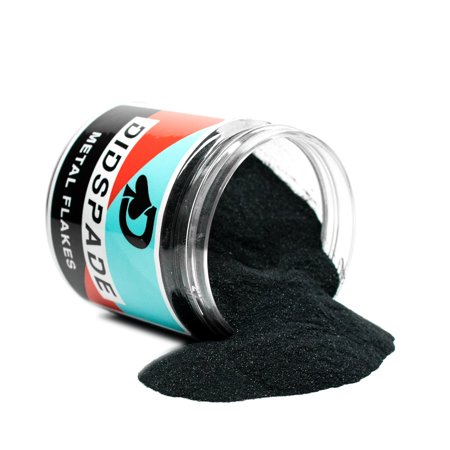 Black 0.004 Metal Flake - Black Micro Flake for Car Paint - Solvent Resistant Glitter - Auto Flake Paint - 2oz
