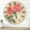 thumbnail image 2 of Designart 'Ancient Purple Chrysanthemum Flower' Traditional Wood Wall Clock, 2 of 5