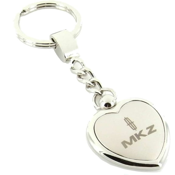 Lincoln MKZ Heart Shape Chain Keychain (Chrome)