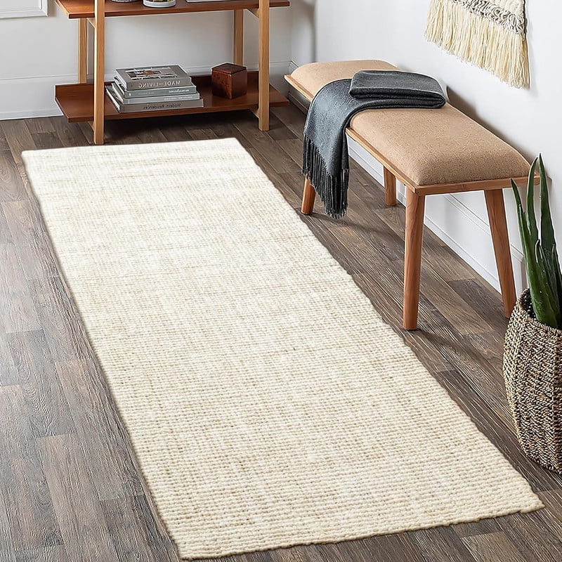 Delara Premium Handwoven 100% Jute Area Rug (2'.5" x 9'), Natural Fiber Boucle Design, 0.25" Thick – Durable Rug for Living Room, Bedroom & Entryway