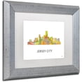 thumbnail image 2 of Trademark Fine Art 'Jersey City NJ Skyline WB-1' Canvas Art by Marlene Watson, White Matte, Silver Frame, 2 of 4
