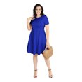 thumbnail image 5 of POSESHE Women's Plus Size Summer Dress, Short Sleeve Round-Neck Short Party Dress with Pockets, 5 of 5