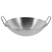 Stainless Steel Cookware Cast Iron Cauldron Wok Kitchen Gadget Cooking Utensils Set of 2 Chinese Fry Pan