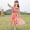 Red, variant on Product Classification Girls Dresses Casual Floral Summer Short Sleeve Flowy Dress FloralPrint Lightweight Comfort Everyday Girls Outfit Breathable Soft CottonBlend SunnyDays TravelReady VibrantPrint