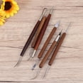thumbnail image 6 of HERFIER 6pcs Wooden Handle Pottery Clay Sculpture Carving Modeling Tools 7.47x0.47x0.47in, 6 of 8