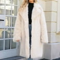 thumbnail image 2 of Lovzfmll Winter Coats for Women, Solid Color Stand Collar Coat, Faux Fur Plush Trench Jacket, Winter Clothing, 2 of 8