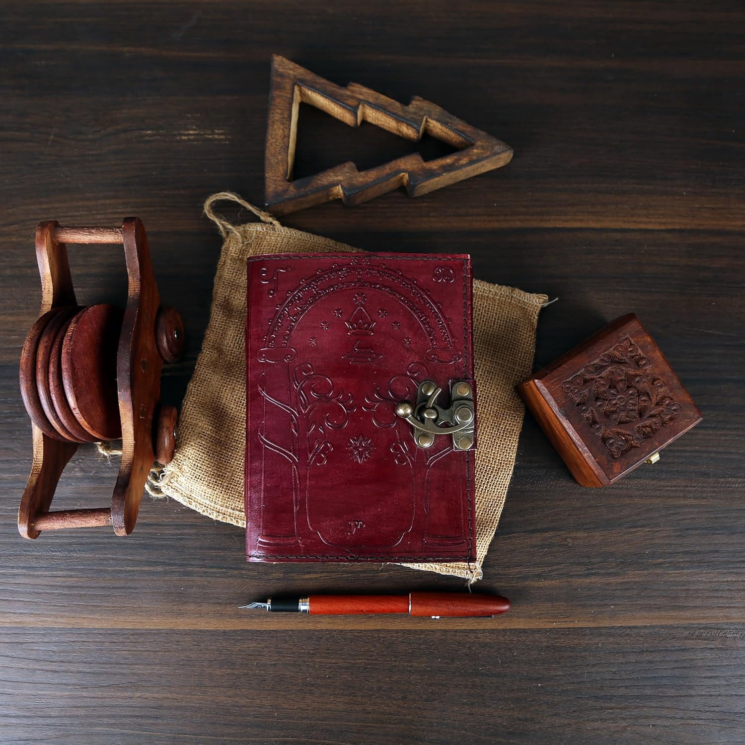 Lord Of The Rings Book Gifts Jrr Tolkien Set Decor Hardcover Books Hobbit Merch Bookends Gift Lotr Ring Journal Leather Bound Merchandise Illustrated Edition Notebook