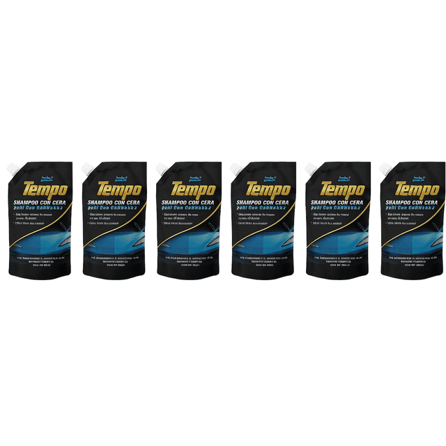 Combo de 6 Shampoo Para Coche Con Cera Tempo 500ml